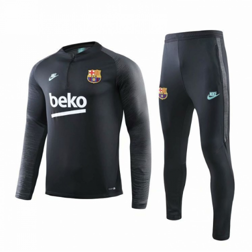 Barcelona Black Training Kits Sweatshirt and Pants 2019/20